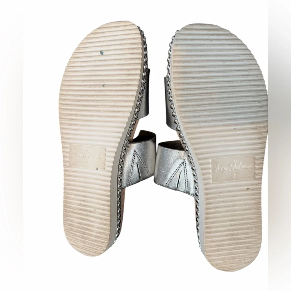Sam Edelman Silver Metallic Double-Band Slide Sandals - Picture 5 of 5